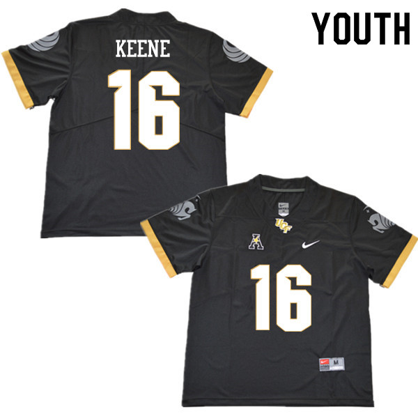 Youth #16 Mikey Keene UCF Knights College Football Jerseys Sale-Black